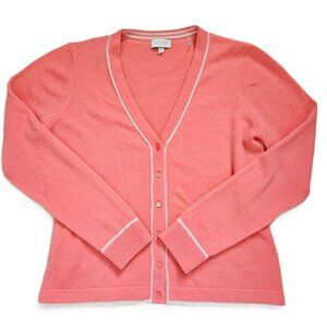 Kinross Cashmere Cardigan Sweater Peach Size Large